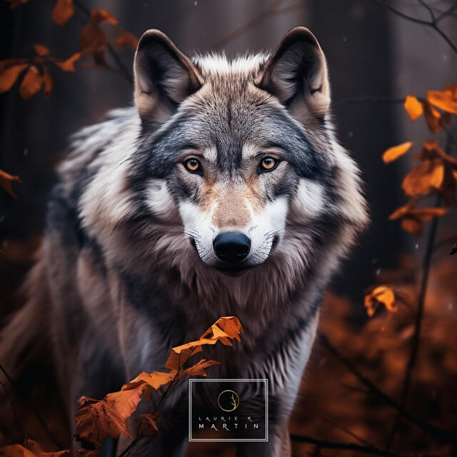 October Wolf print
